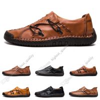 Wholesale new Hand stitching men s casual shoes set foot England peas shoes leather men s shoes low large size Four