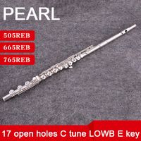 Wholesale Pearl Quantz PF PF PF Keys Open Holes Flute Silver Plated Surface Cupronickel Flute C Tune E Key flauta Musical Instrument