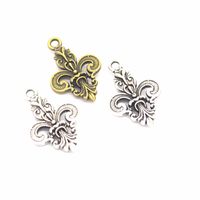 Wholesale Bulk Jewelry Making Supply Charms Findings Fleur De Lis Iris Lily Charms Pendant For Craft mm