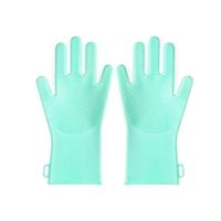 Wholesale Heat Resistant Silicone Dishwashing Gloves Food Grade Sponge Gloves Magic Scrubbing Gloves For Washing Dish kitchen car bathroom