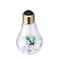 Wholesale 400ML USB Ultrasonic Air Humidifier Colorful Night Light Essential Oil Aroma Diffuser Lamp Bulb Shape with Inner Landscape RRA2825