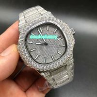 Wholesale Top fashion best men s watches popular global high quality hot sale watches silver full diamond automatic watches