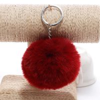 Wholesale Cute Key chain cm Faux Rabbit Fur Ball Keychain Pom Pom Keychains Fluffy Pompom Woman Car Bag KeyRing Colors Fashion Accessories