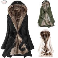 Damen Pelz Futter Mantel Frauen Winter Warme Starke Lange Damen Pelz Futter Mantel Frauen Winter Warme Starke Lange