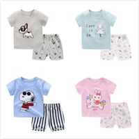 Wholesale DHL shipping Kids Designer Clothes Girls Cartoon Shark New Born Baby Boy Fashion Clothing Outfits Baby Girl Casual Clothing Sets