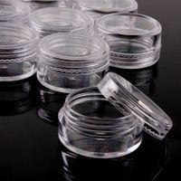 Wholesale 100pc g Sample Clear Cream Jar Mini Cosmetic Bottles Containers Transparent Pot For Nail Arts Small Clear Can Tin For
