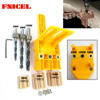 Wholesale 41pcs drill guide kit dowel bit mm e l t joints alignment pins doweling jig hole saw tools