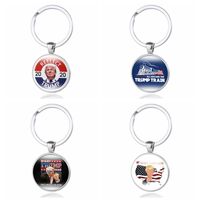 Wholesale 2020 REELECT Donald Trump Keyring Metal Time Gem Keys Chain US Flag Pendant Gift Key Buckle Jewelry Fashion Hot Sale xma UU