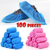Wholesale 100pcs Set Waterproof Boot Covers Nonwoven fabric Disposable Shoes Covers Overshoes Shoes Mud proof High Quality