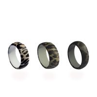 Wholesale 3pcs mm Wide leopard print colors pack men women fashion silicone rings Silicone Rubber Rings FDA Grade silicone Non Toxic for lovers