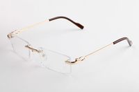 Wholesale Fashion Rimless Optical glasses Brand Designer sunglasses for Men Women Eyewear High Quality Buffalo Horn Alloy Legs Eyewear With Box