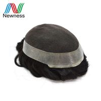Wholesale Hair Pieces NESS Men Toupee French Lace Clear PU Base For Baldness Remy Human Replacement System Breathable Hairpieces