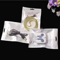 Wholesale cm White Clear Self Seal Zipper Plastic Packing Storage Bag zipper bag for iphone Xs samsung cable earphone