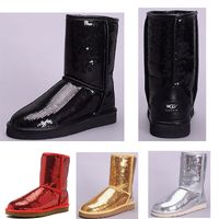 2019 botas clásicas para mujer de Australia para mujer, botas altas para nieve, botas de invierno, rojo, amarillo, plateado, botas brillantes, zapatos 2019 botas clásicas para mujer de Australia para mujer, botas altas para nieve, botas de invierno, rojo, amarillo, plateado, botas brillantes, zapatos