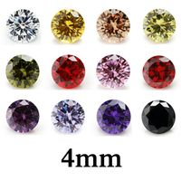 Wholesale 100pcs bag mm A round faceted cut loose zircon beads gem hig quality cubic DIY VVS loose gemstones findings colors available