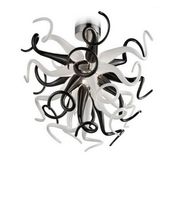 Wholesale Black and White Borosilicate Antique Art Decor Home Lighting Chihully Style Murano Stained Glass Crystal Chandelier Lamps
