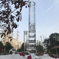 Wholesale 17 inch tall glass water pipe sovereignty gsmoking bong straight tube bong recycler oil rig hoenycomb perc with ice pinch bubbler