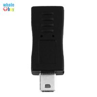 Wholesale Black Micro USB Female to Mini USB Male Adapter Connector Converter Adaptor Brand Newest