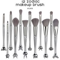 Wholesale Hot Zodiac Makeup Brushes Set Foundation Blending Blush Eyeshadow Eye Brow Lash Fan Lip Brush Beauty Tools Make Up Brushes Kitfreeship