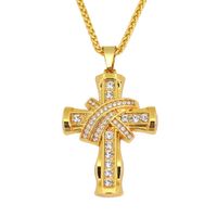Wholesale hip hop cross diamonds pendant necklaces for men women western luxury necklace alloy rhinestones Cuban chains Religious series jewelry