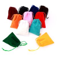 Wholesale 5x7cm White Beige Small Velvet Bags Pouches Drawstrings Soft Small Jewelry Ring Gift Packing Bags