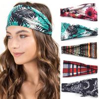 Wholesale Women Turban Floral designer Prints Headband Stretch Sport Yoga Hairbands For Girls Headwrap Bandana Hair Accessories Jewelry Colors