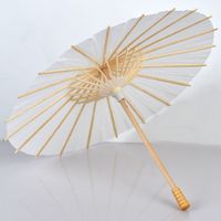 Wholesale Handmade Wedding DIY Umbrella Diameter cm Plain White Color Paper Parasol with Bamboo Handle OOA7106