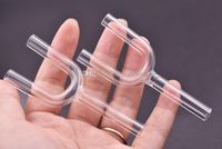 Wholesale Glass HOOTER HOOVER Y type Doule Tubes Snuff Snorter Sniff Dispenser Nasal Smoking Pipe Sniffer Endurable Pipe