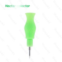 Wholesale Silicone Nectar Collector Kit Concentrate Smoking Hand Glass Water Pipe with Titanium Nail Dab Straw Oil Rigs for Dry Herb Wax Bong