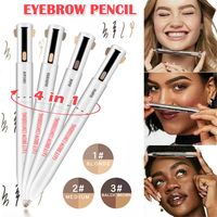 Wholesale 4 in Easy to Wear Eyebrow Contour Pen Waterproof Defining Highlighting Eye Brow Eyebrow Pencil Makeup Cosmetic