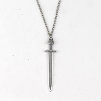 Wholesale 5PCSPower Movie Ice and Fire Song Game Stark Wolf Sword Necklace Double Cross Skull Clavicle Chain Necklace