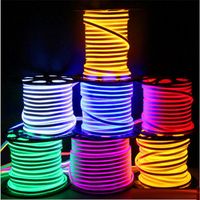 Wholesale Newly LED strip lights waterproof IP65 flexible LED strip SMD2835 leds both side glowing high bright colors neon light m