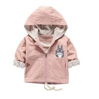 Wholesale Fashion Baby Boy Clothes Totoro Cartoon Jacket Spring Pink Hooded Coat Children Sport Clothes Christmas Toddler Kids Clothing J190509
