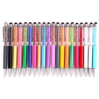 Wholesale Cheapest Glitter Ballpoint Pen Student bling bling writing pens Colorful Crystal Ball pens black ink Touch Pens For School Office Supplies