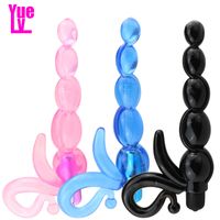 Wholesale YUELV Silicone Anal Beads Vibrator G spot Stimulate Vibrating Massager Butt Plug Female Masturbation Adult Sex Toys For Women Men Erotics