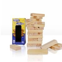 Wholesale 36 Pieces Log coloured Digital Children s Stacked Building Blocks Wooden Tumble Tower Game Family Garden Games Toy
