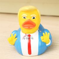 Wholesale 9 cm Baby Shower Swim Duck Toy Trump USA President Shaped Water Floating Toys Pvc Novelty Items Cjlidren Party Favor yn E1
