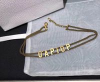 Wholesale Fashion initial letter choker necklace bijoux cuban link iced out pendant chains for lady womens Party Wedding Lovers gift jewelry With BOX