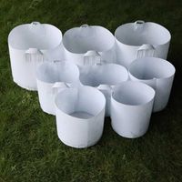 Wholesale Non Woven Tree Fabric Pots Grow Bag Root Container Plant Pouch White Hand with Planting Flowers Nonwoven Bags Grows Culture