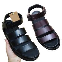 Wholesale Gladiator designer sandals women fashion summer platform shoes comfortable genuine leather buckle sandal black brown size