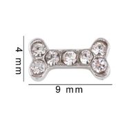 Wholesale 20PCS Rhinestones Dog Bone DIY Alloy Charms Accessories Fit For Magnetic Memory Glass Living Floating Locket