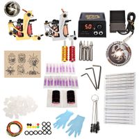 Wholesale WORMHOLE TATTOO Complete Kit Machine Guns Shader Liner with Needles Power Supply