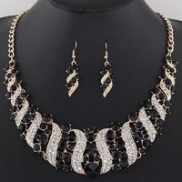 Wholesale Crystal Bridal Jewelry Sets Wedding Party Costume Accessory Indian Necklace Earrings Set for Bride GorgeousJewellery Sets Women