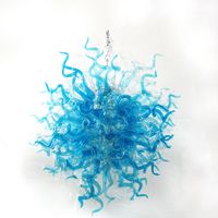 Wholesale Turquoise and Clear Modern LAMPS Nordic Crystal Chandeliers Round Creative Blown Glass Chandelier Lighting