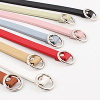 Wholesale Hot Women s Decoration Slim Belt Eyes Metal Round Smooth Buckle Simple PU Leather Belt S555