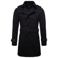 AOWOFS Men's Mid Long Coat Winter Double Breasted Military Overcoat Warm Trench Coat AOWOFS Men's Mid Long Coat Winter Double Breasted Military Overcoat Warm Trench Coat