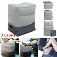 Wholesale 3 Layers Inflatable Portable Travel Footrest Pillow Plane Train Kids Bed Foot Rest Pad Foot Mat Office Rest