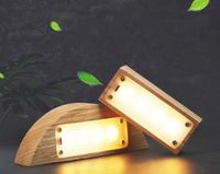 Wholesale Solid wood creative led night light usb bedroom bedside lamp new strange eye protection table lamp electronic products