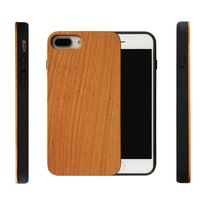 Wholesale Newest Style Customized Real Wood Soft TPU shockproof Phone Case For Iphone PLUS Engraved Wooden Mobile Phone Cover For Iphone S X
