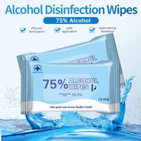 Wholesale 180mm mm Alcohol Wipe Portable Wet Wipes Ethanol Antibacterial Disinfecting Dipe for Home Office IN STOCK DHL